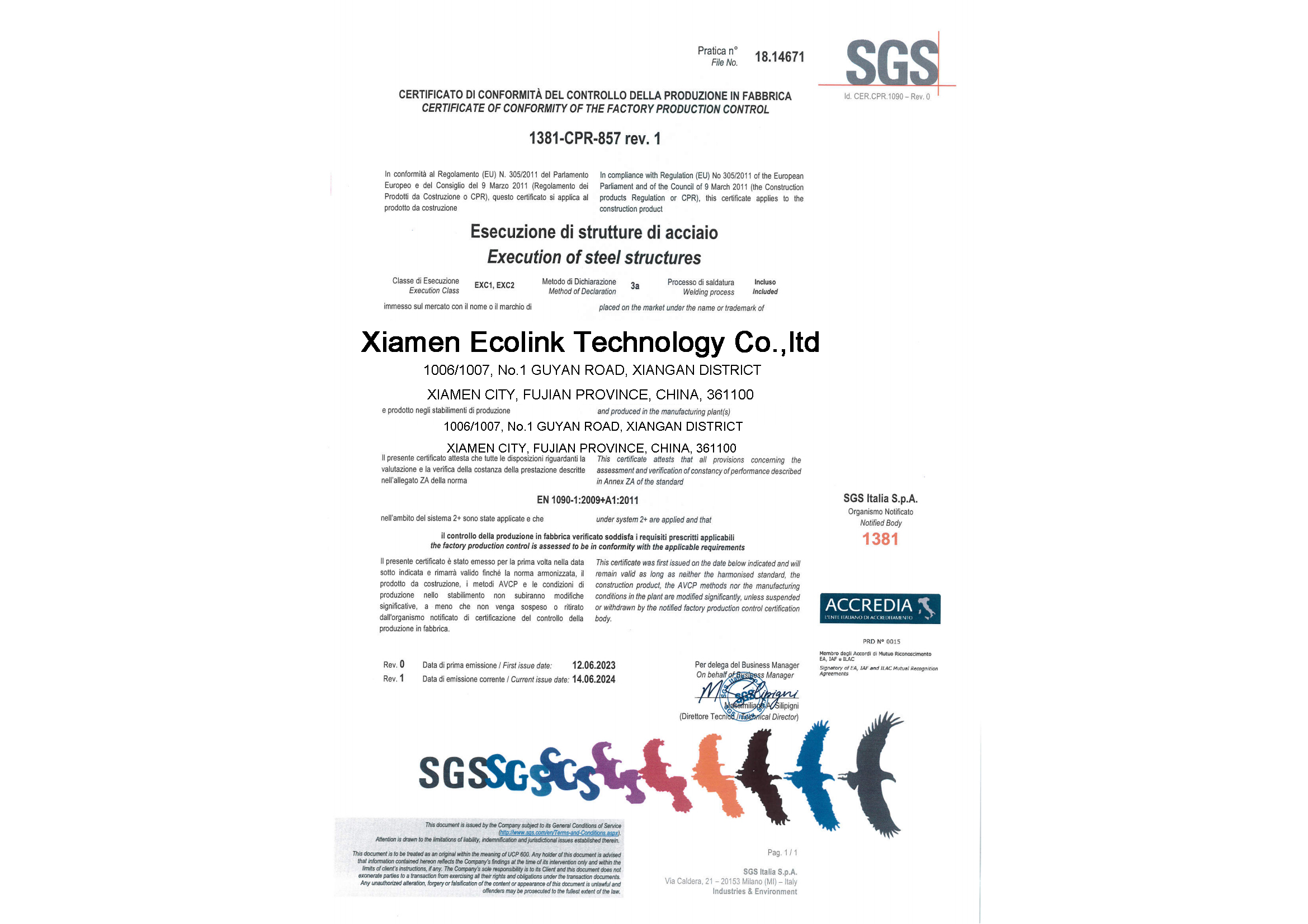 Product Certificate 1