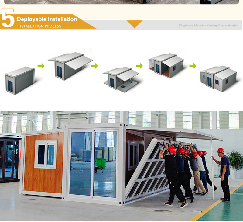 Prefabricated Container House Expandable Tiny Home Portable Foldable 20ft 40ft Mobile Modular Modern Breathable Living Room