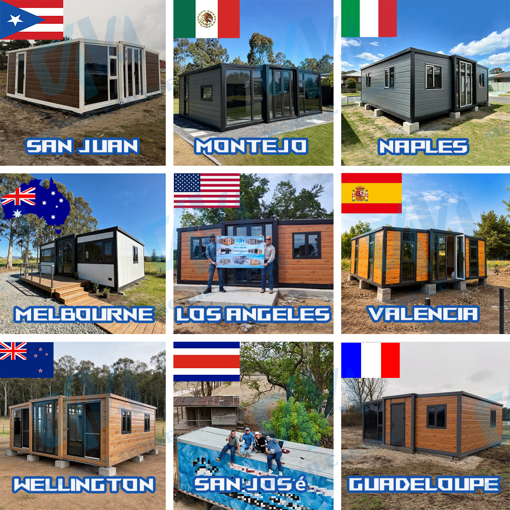 Fully Equipped Waterproof Fireproof Prefabricated 20ft 40ft Living Tiny Office Modular Folding Expandable Container House