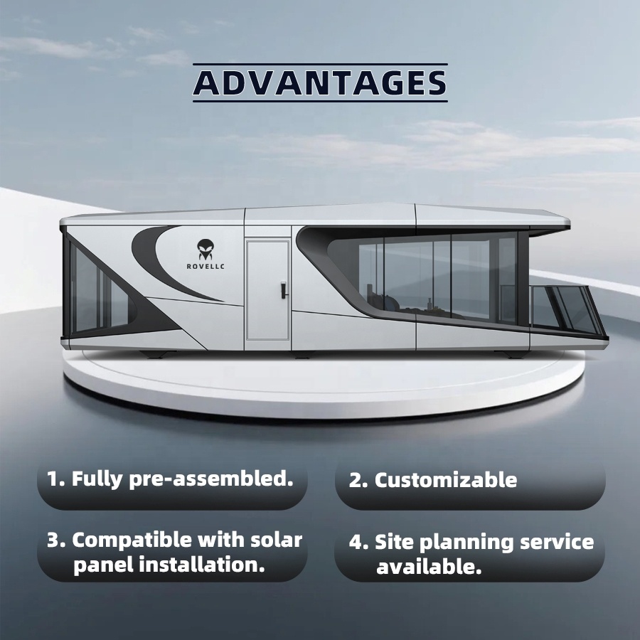 Luxury Prefabricated Modular Tiny Commercial Space Mobile Modern Capsule House Airship Pod Capsule Room For Living Resort