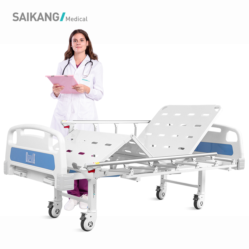 A2k 2 Cranks 2 Function Foldable Clinic Medical Metal Adjustable Manual Nursing Patient Hospital Bed With Casters