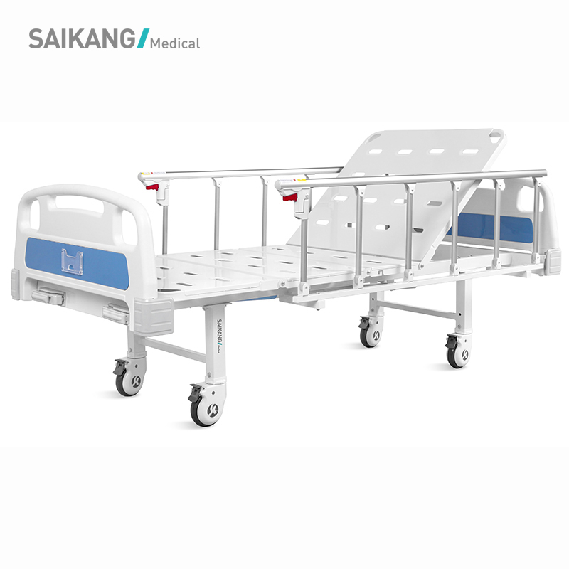 A2k 2 Cranks 2 Function Foldable Clinic Medical Metal Adjustable Manual Nursing Patient Hospital Bed With Casters
