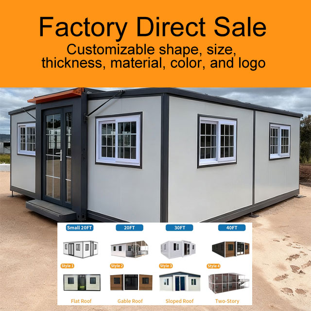 20ft Expandable Container Office Portable Mobile Prefabricated Clinic Modular Classroom Sandwich Panel Bathroom Modern Villa