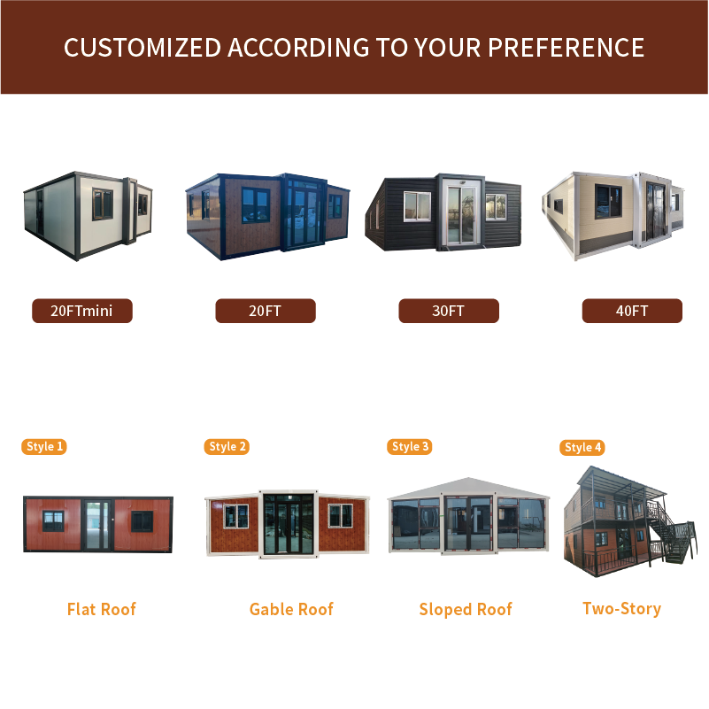 Granny Flat 40Ft 20Ft Luxury Mobile Villa 2 3 4 5 Bedroom Prefabricated Portable Tiny Home Foldable Expandable Container House