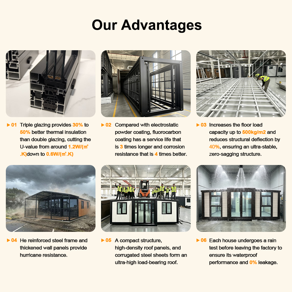 Export Double Wing Expandable Container Room Modular Tiny Home 3 Bedroom Livable Soundproof Waterproof Mall Use Steel Structure