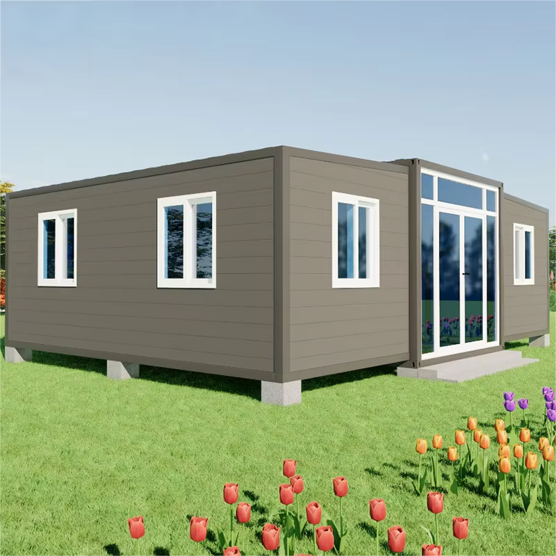 Hot Sale 40ft Expandable Prefabricated Steel Modern Villa 2 Rooms Bedroom Kitchen Bathroom Container House Sandwich Panel