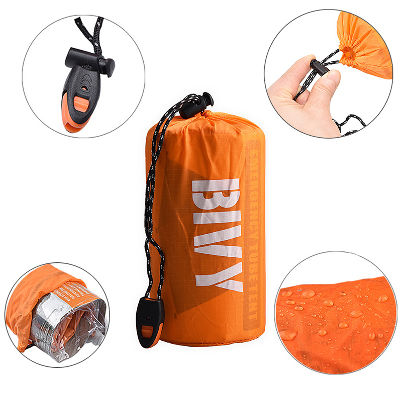Portable 2-Person Waterproof Emergency Tent For Outdoor Hiking &amp; Camping Survival Shelter With Aluminum Poles Automatic Features