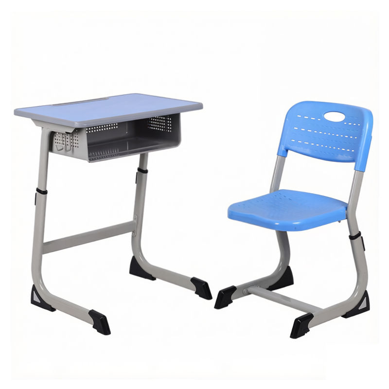 Durable Eco-friendly Metal Frame C-Type Student Desk And Chair Single School Desk Set For Classroom Learning