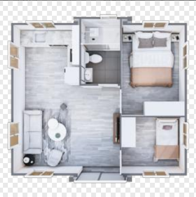 Modern Steel Extendable Expansion House Fully Equipped with Living Room Wooden Material for Office Building Application