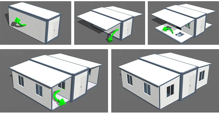 Low Cost Best Portable Expandable Folding Foldable Prefab Prefabricated Shipping Container Office Kit Hotel Home House for Sale