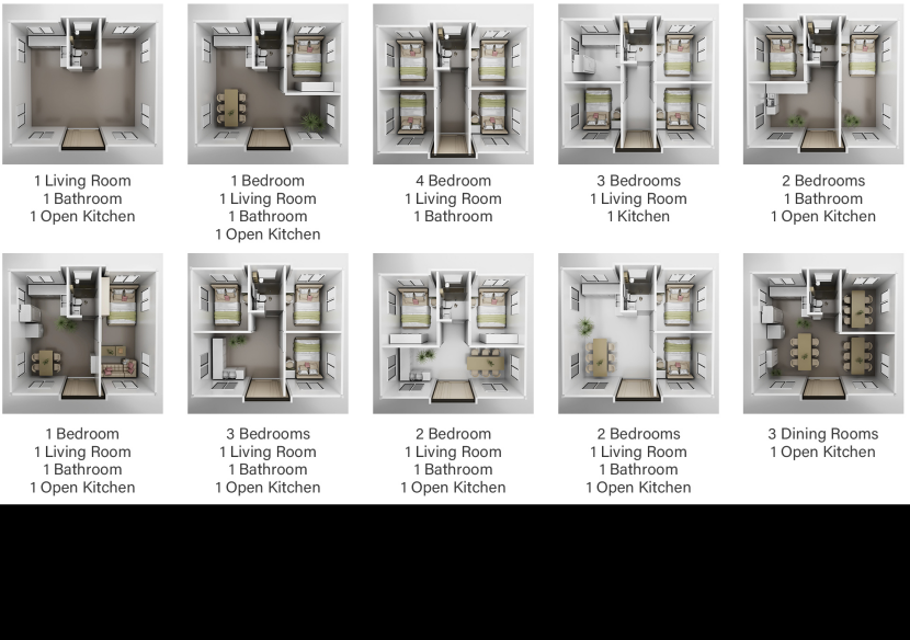 20-foot expandable container house interior floor plan
