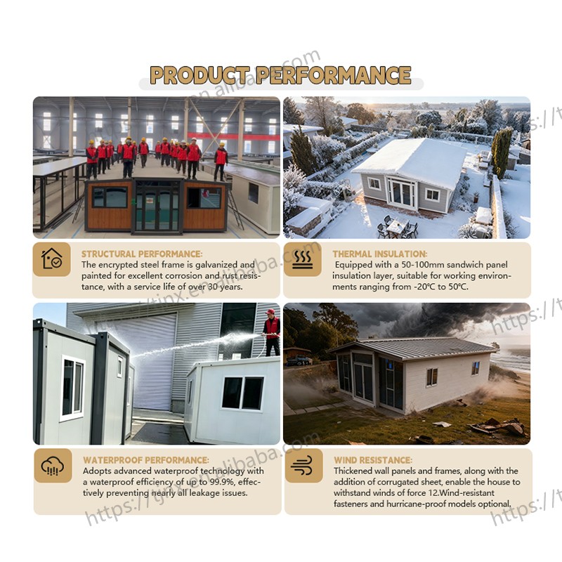 Full Finished Prefabricated Folding House 2 3 Bedrooms Luxury Modular Prefab Expandable Container House 20ft 40ft