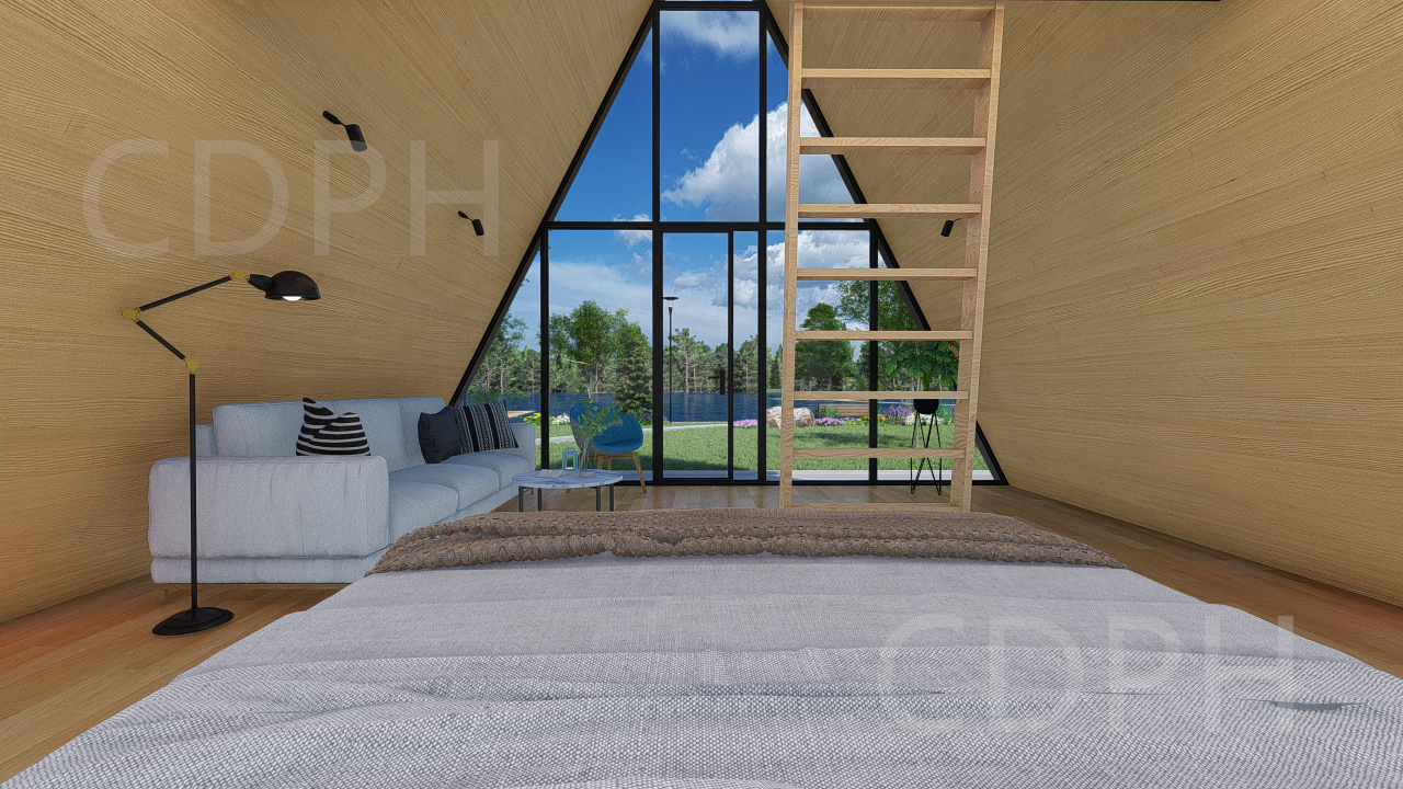 Luxury A-Frame Low-rise Villa Heat-insulated Modular Home Prefab Tiny Triangle House For Apartment Prefab Cottage