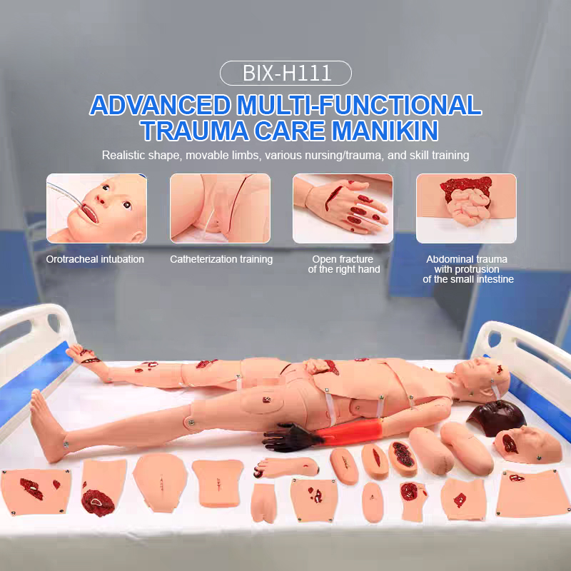 Full Function Trauma Simulator Nursing Manikin Clinical Care Training Model With Wound Assessment Resources For Emergency Center