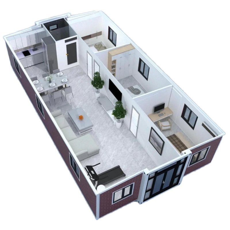 3 Bedrooms Expandable Container House 20ft 40ft Modular Prefab Tiny Home Folding Portable Steel Cabin for Office Dormitory