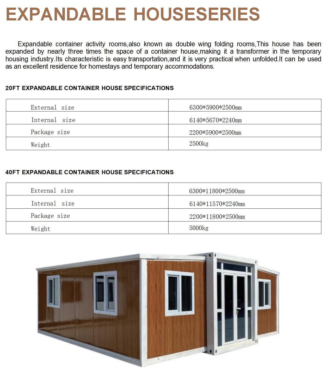 Open Plan Expandable Steel Container House 20ft 40ft Spacious Prefab Home for Apartment Office Villa Use