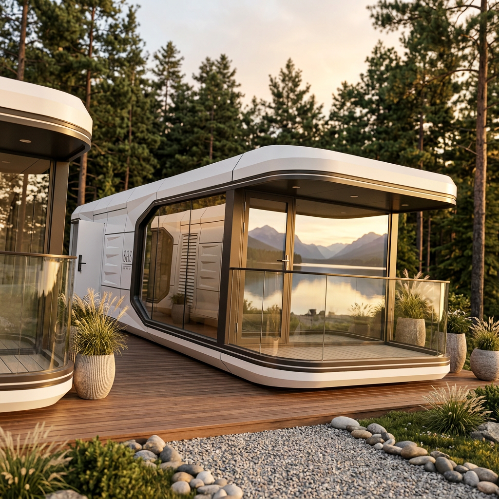 Luxury Space Capsule House Prefabricated Mobile Hotel Pod With Smart Home System Modular Glamping Cabin For Resort Investment