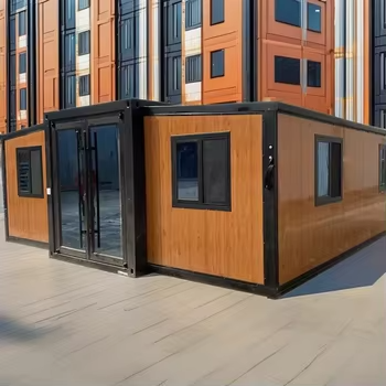 Custom Expandable Container Double Wing Folding Prefab House with Galvanized Steel Frame and Sandwich Panel for Apartment Use