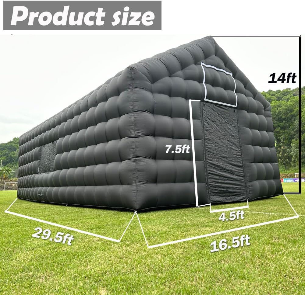 Giant Inflatable Cube Disco Tent With Oxford Cloth Electric Pump Portable Night Club Mobile Party Pavilion For Backyard Events