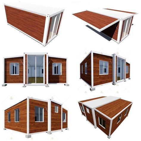 Modern Modular Steel Container House 20 Tiny Expandable Prefabricated Office Holiday Homes Easy Installation Living Room