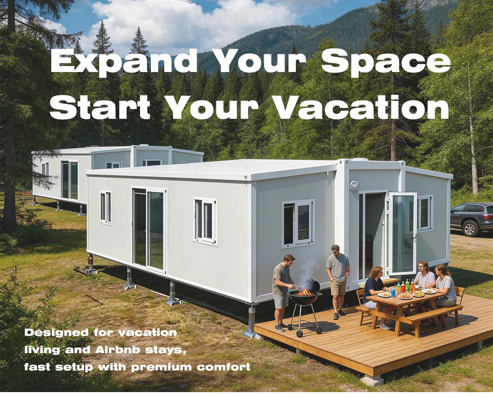 Luxury Prefabricated House Movable Expandable Wing-Type 2 Bedroom Prefab House Application Steel House Prefabricated Container