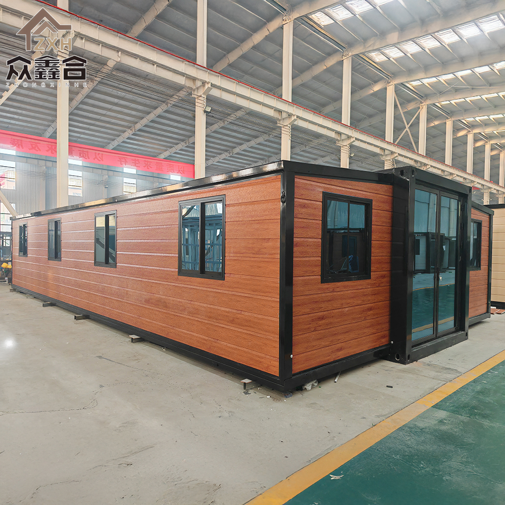 Customized Double-Wing Container House Ready Ship Prefabricated Movable Expandable Portable Home Villa for School Supermarket