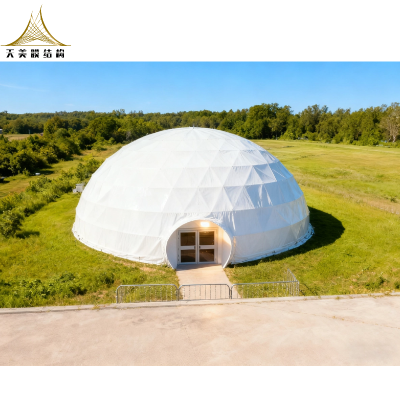 Factory Luxury Windproof White PVC Cover 20M 30M 50M Big Geodesic Dome Tent For Events