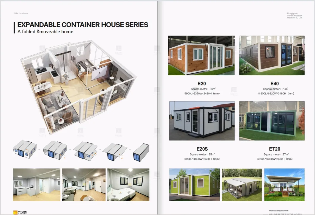 20FT/40FT Expandable Folding Prefab Container House with Bathroom & Kitchen