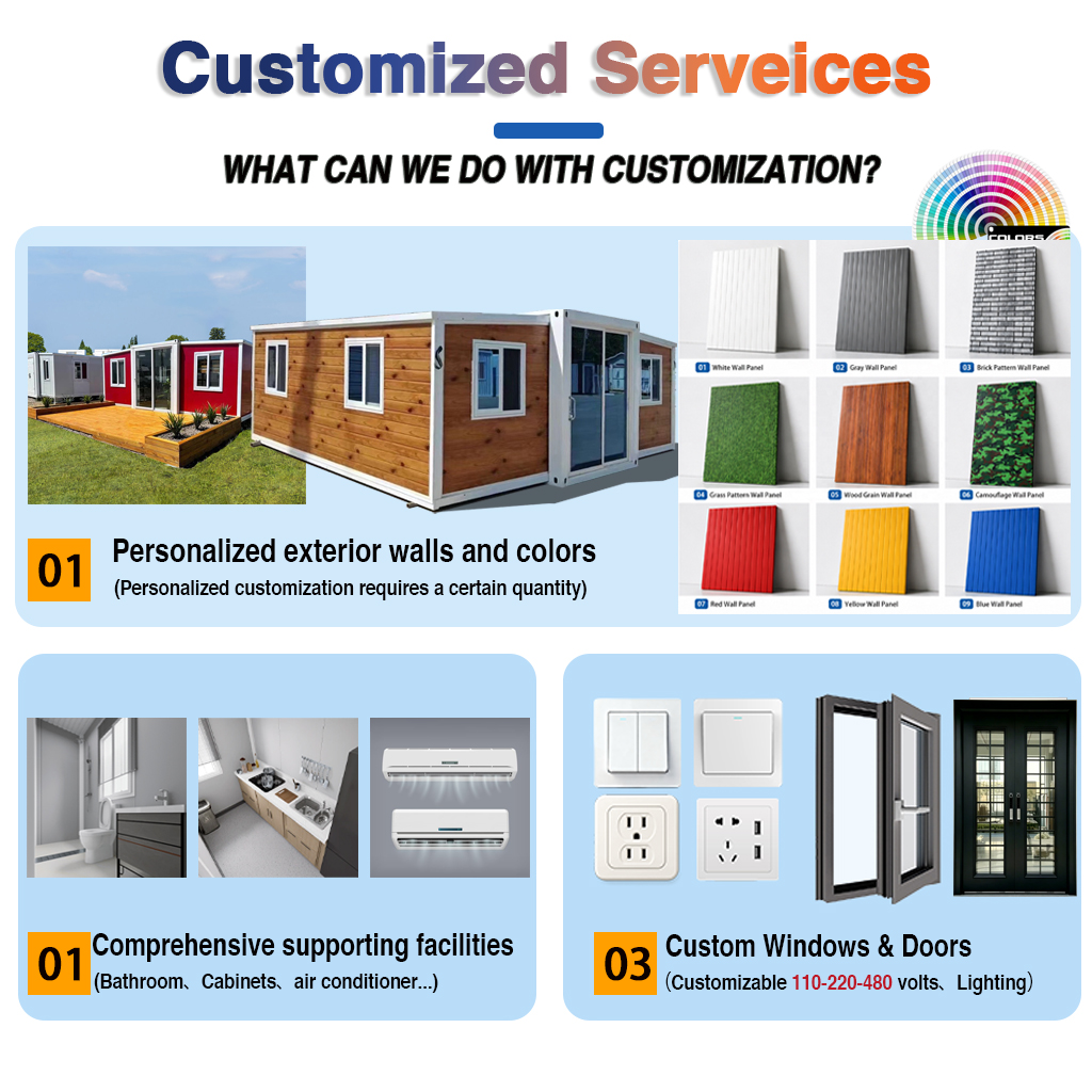 Fully Equipped Expandable Prefab Container House 2-4 Bedrooms Full Bathroom Modular Foldable Backyard