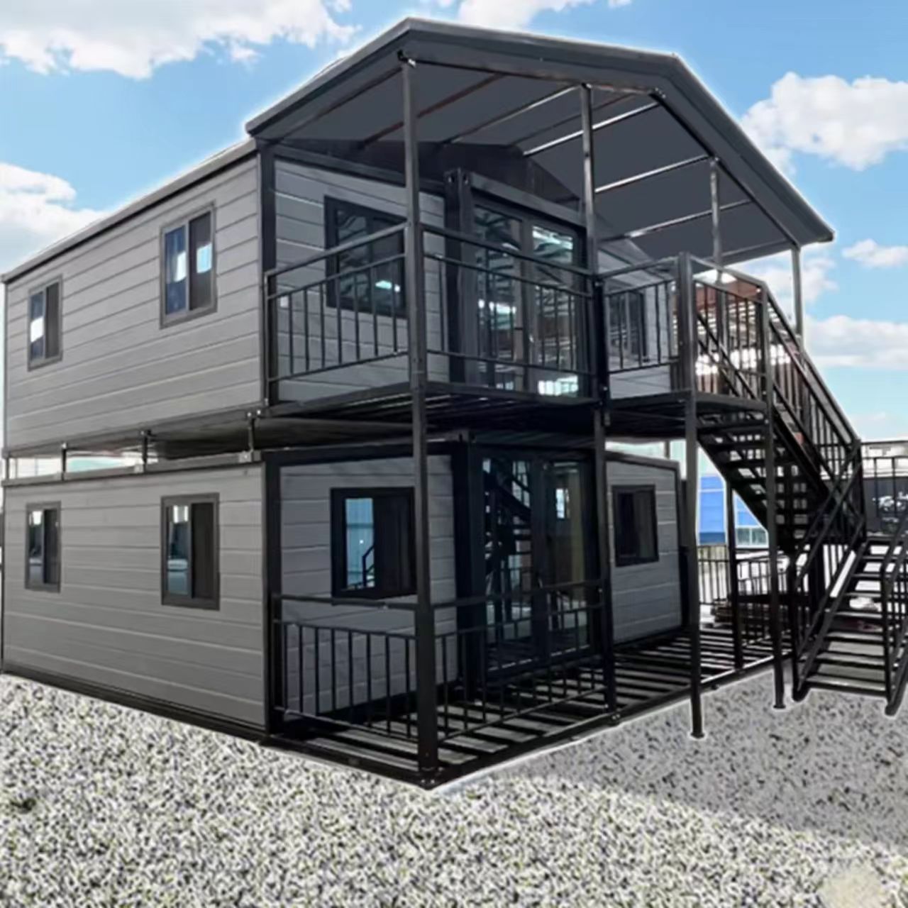 Modern Steel Extendable Expansion House Fully Equipped with Living Room Wooden Material for Office Building Application