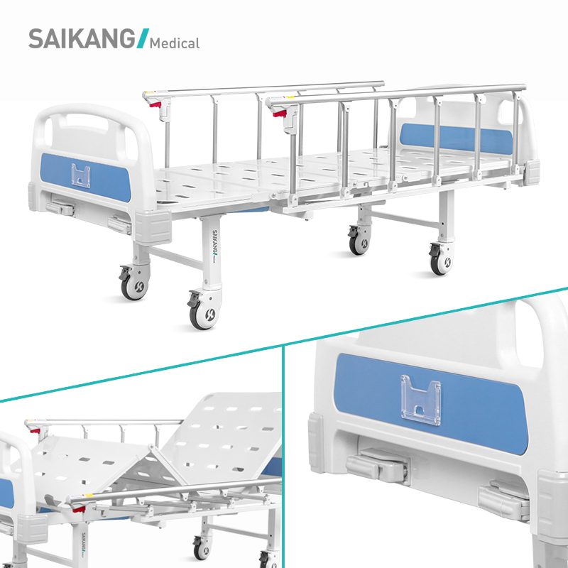 A2k 2 Cranks 2 Function Foldable Clinic Medical Metal Adjustable Manual Nursing Patient Hospital Bed With Casters
