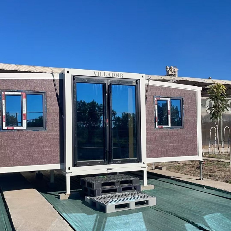 40ft Double Wing Expandable Container House Luxury Prefabricated Modular Folding Mobile Home 40 Feet Tiny House Villa