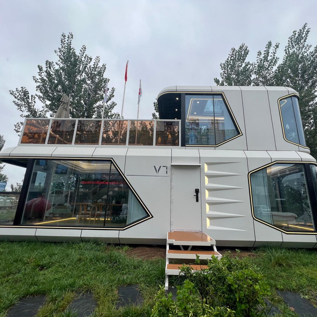 Portable 2 Stores Smart Space Capsule Movable Prefab Pod House Luxury Mobile Home With Kitchen And Bathroom