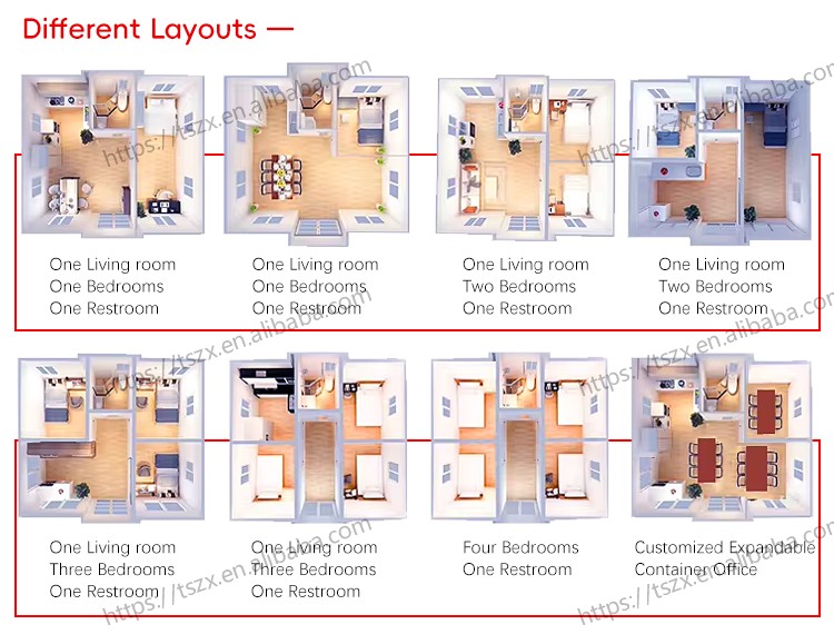 Container House 2 3 Bedrooms Luxury Mobile Living Villa Hotel 40ft 20ft Prefab Modular Expandable House