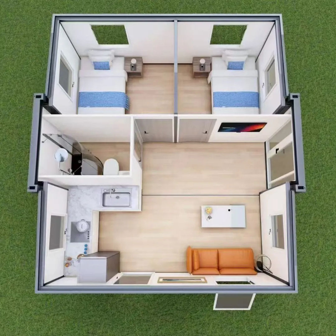 20ft 40FT Luxury Expandable Prefabricated Modular Container House with Midcentury Modern Design Breathable Structure Living Room