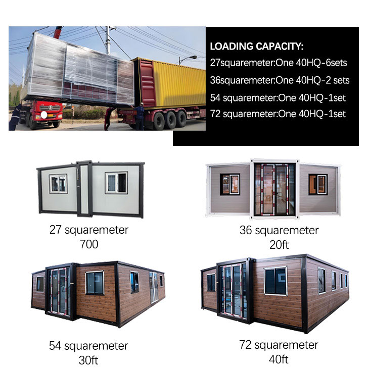 Luxury 40FT Expandable Container House Prefabricated Portable Prefab Cabin Modular Homes Foldable Tiny Container Home