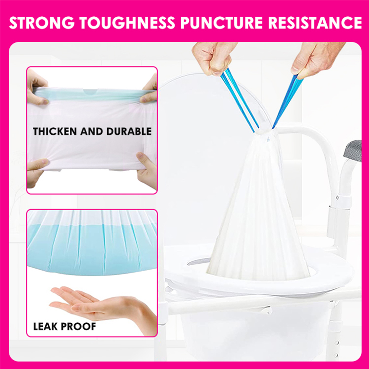 Universal Fit Adult Commode Chair Portable Toilet Bags Medical Grade Bedside Disposable Commode Liners Urine Plastic Bags