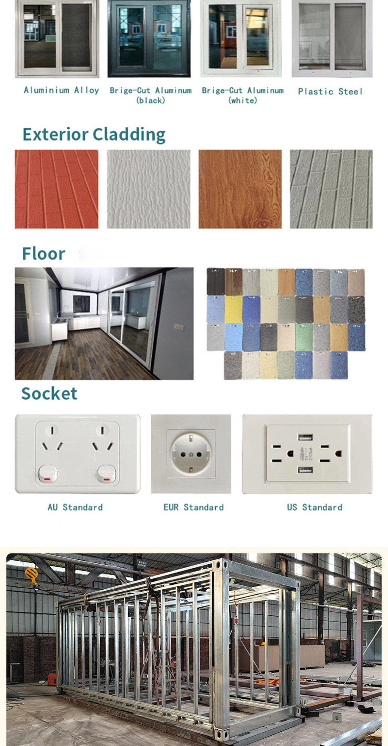 Prefabricated Container House Expandable Tiny Home Portable Foldable 20ft 40ft Mobile Modular Modern Breathable Living Room