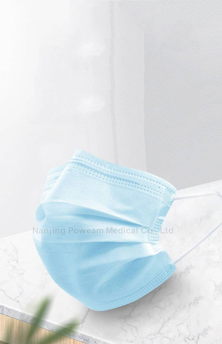 Mascarilla desechable civil de moda protectora facial azul 3 de venta al por mayor
