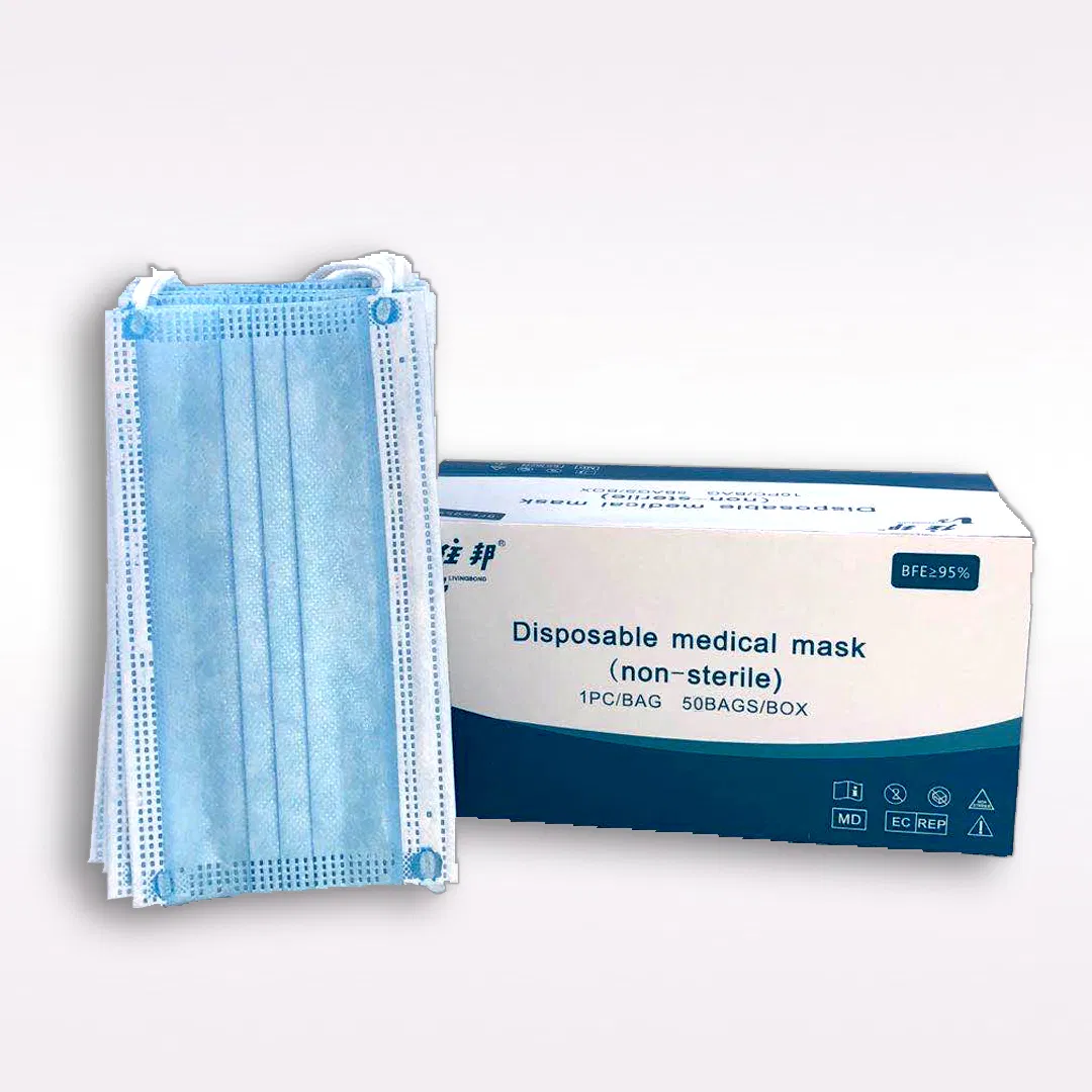 Mascarilla Protectora Personal No Tejida 3 Capa Certificada CE Bfe 99% Totalmente Negra Tipo IIR 14683 Mascarilla Médica Desechable