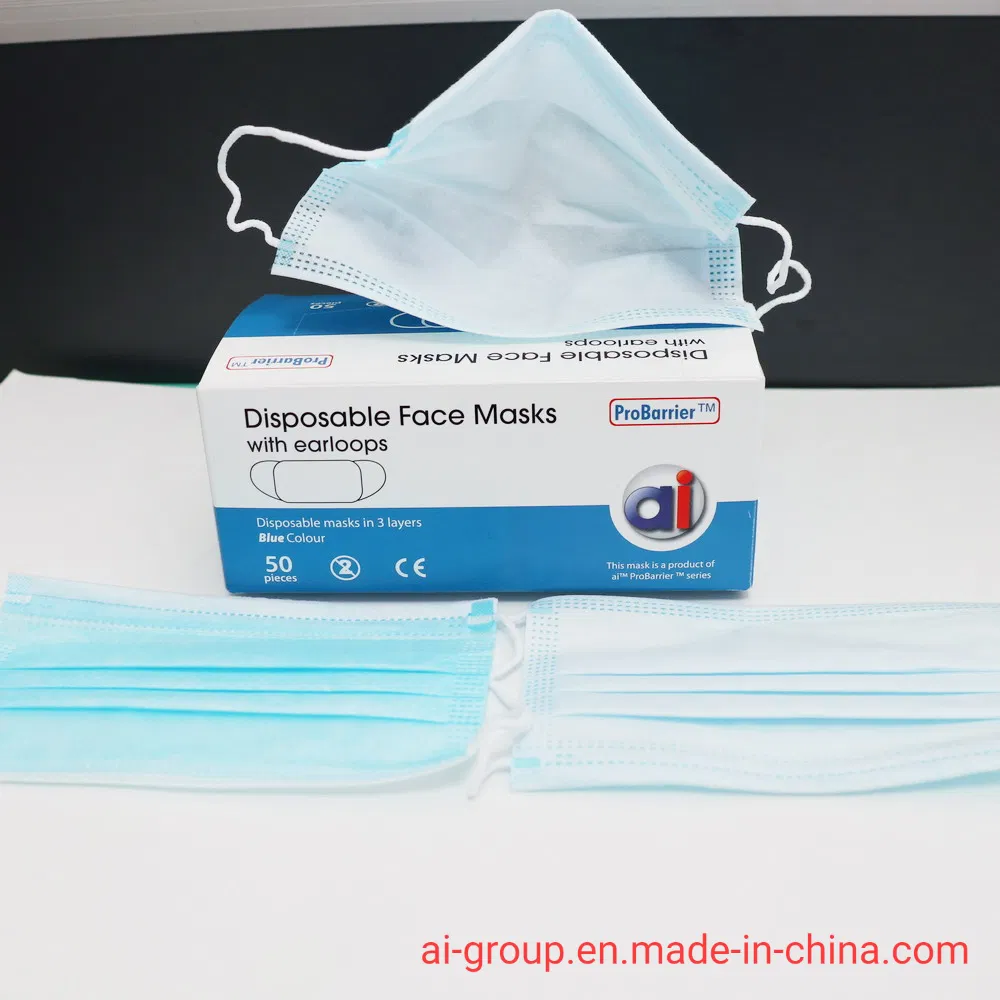 50 Máscara desechable para la cara Masks/3 capa de procedimiento