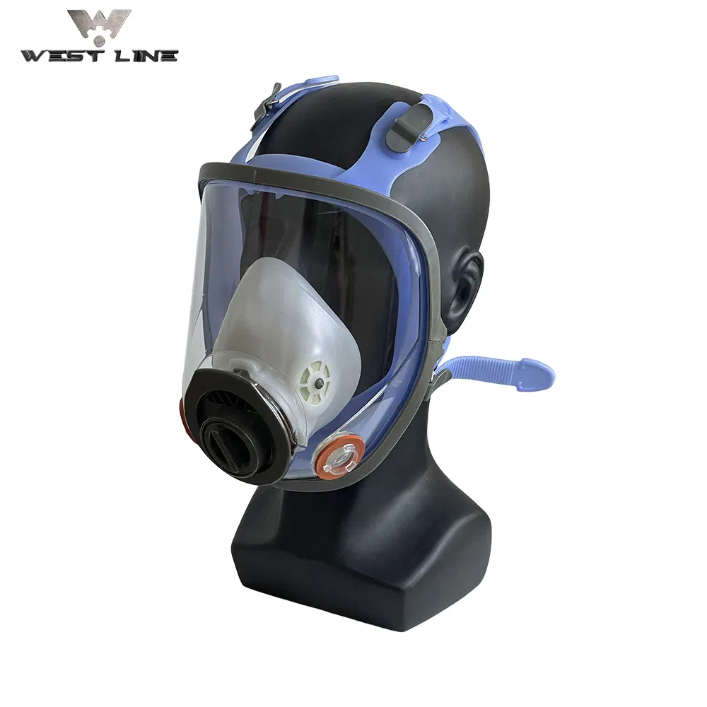 Máscara de gas de seguridad de gran pantalla para protección respiratoria química nuclear personal