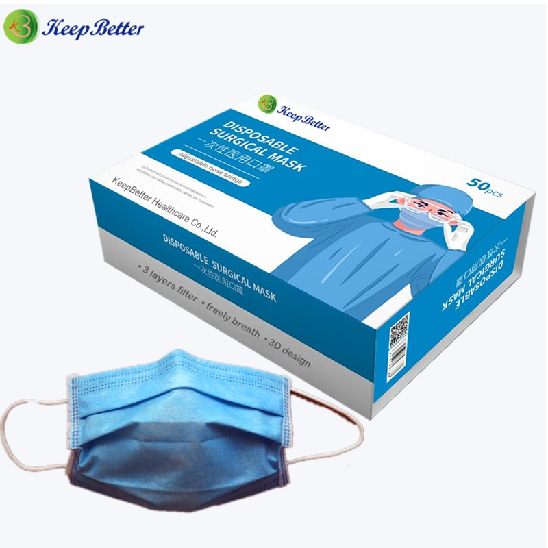Máscara facial desechable de earloop no médica certificada de envío rápido al por mayor, fabricada en China para uso civil público, capa de 3 ply, máscara facial plana de seguridad