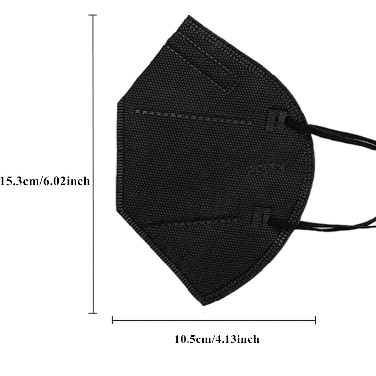 Mascarilla desechable negra al por mayor 5 capas respirador para protección personal