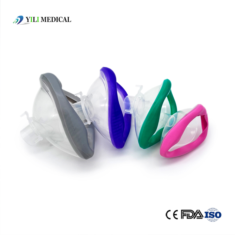 Máscara de anestesia para adultos de PVC de grado médico, máscara de respiración para anestesia, máscara de oxígeno anestésica, máscaras faciales de anestesia, máscara anestésica suave
