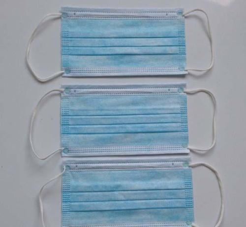 Mascarilla de capas antibacteriana de color azul con ganchos para enfermeras y doctores 3