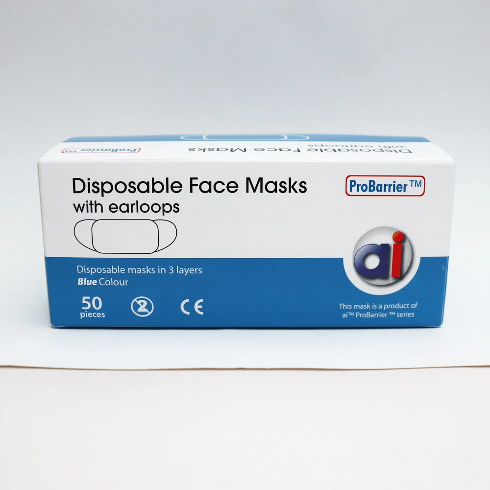 Mascarillas desechables 3 de capa no tejida con ganchos para las orejas, mascarilla contra el polvo, mascarilla de tela no tejida