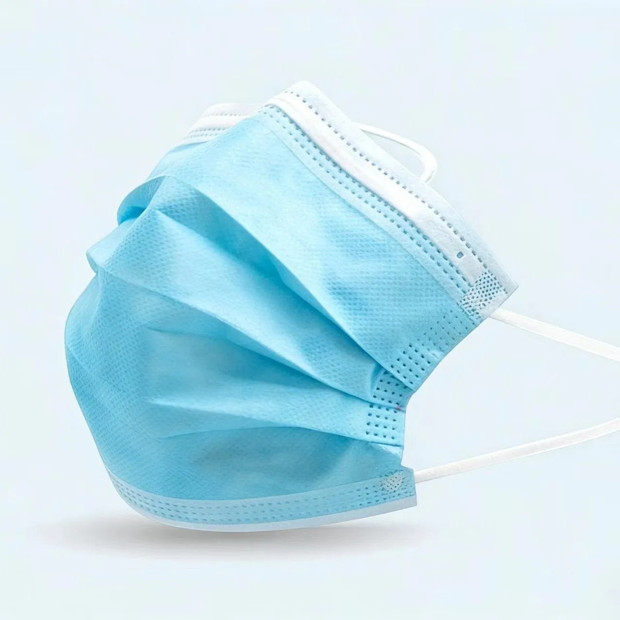 Mascarilla desechable azul en bulk 3-Ply diseño de no tejido con orejeras para uso diario