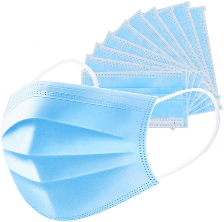 Máscara facial de alta filtración y alta calidad con lazo elástico 3ply contra virus aprobada por FDA/SFDA/CE/ISO