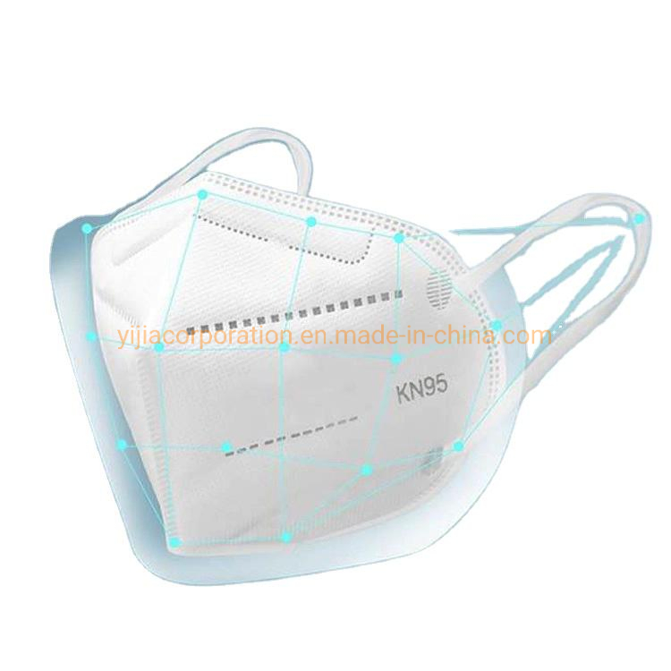 Filtración de Alta Eficiencia 5 Capas de Spunbond Desechable KN95 Mascarilla